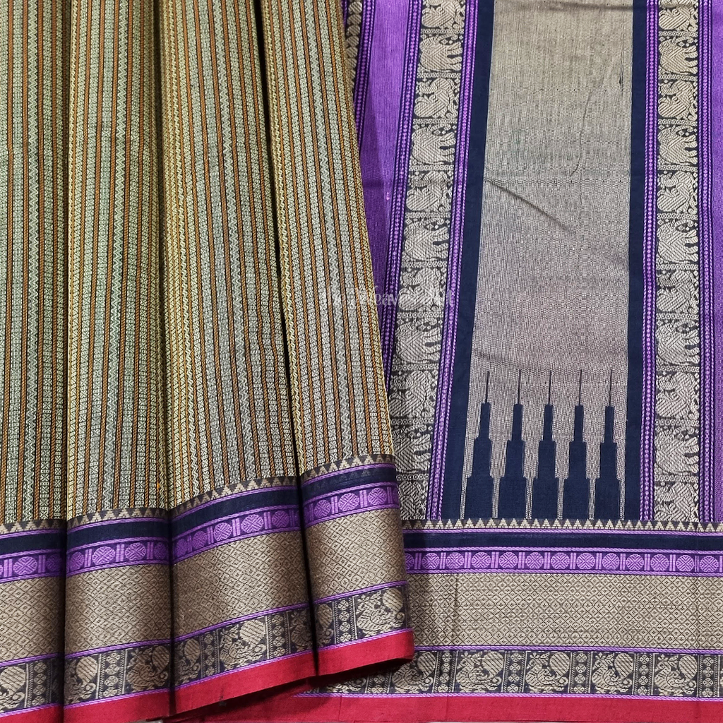 Stripes Kanchi Cotton Saree