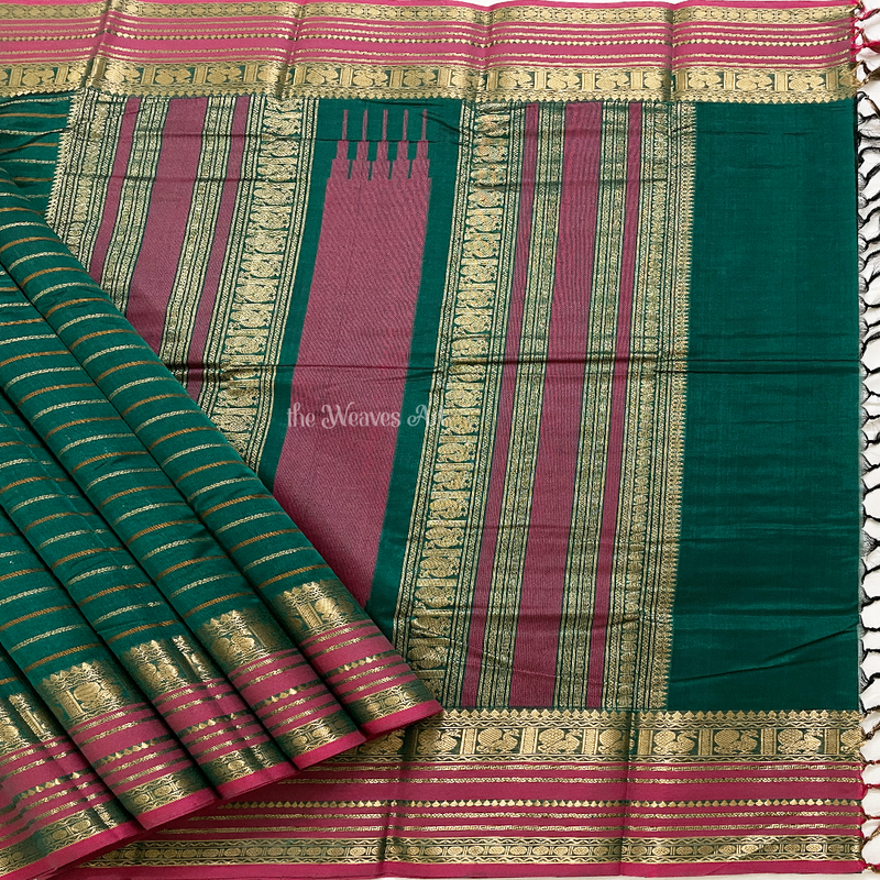Stripes Kanchipuram Silk Cotton Saree