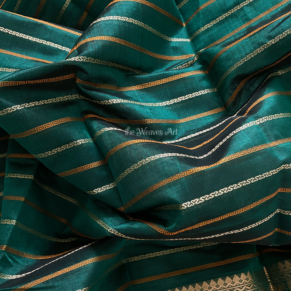 Stripes Kanjivaram Silk Cotton Sarees