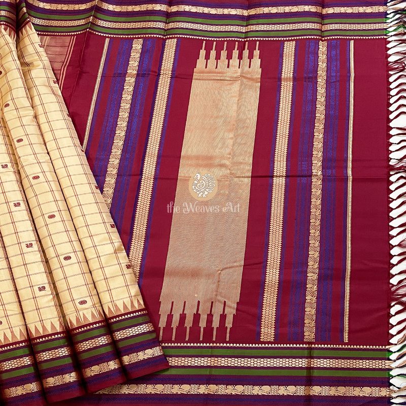 Thread Work Kanchipuram Silk Sarees