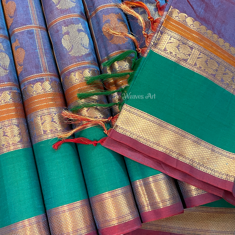 Two-Tone Kanchi Silk Cotton Saree