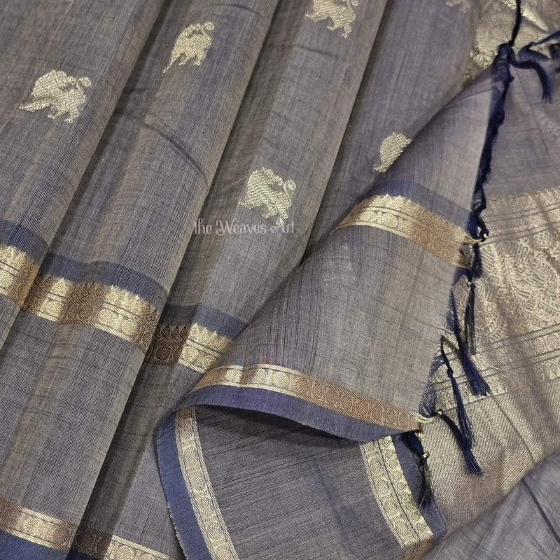 Yazhi Motif Kanchipuram Saree