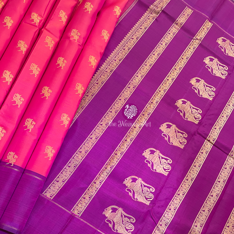 Yazhi kanjivaram Pure Silk Saree