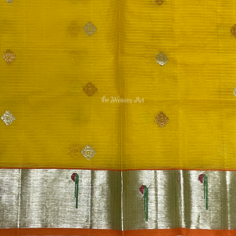 Yellow Kota Doria Saree