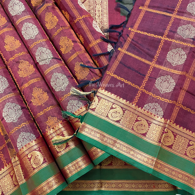 Zari Kanjivaram Silk Cotton Sarees