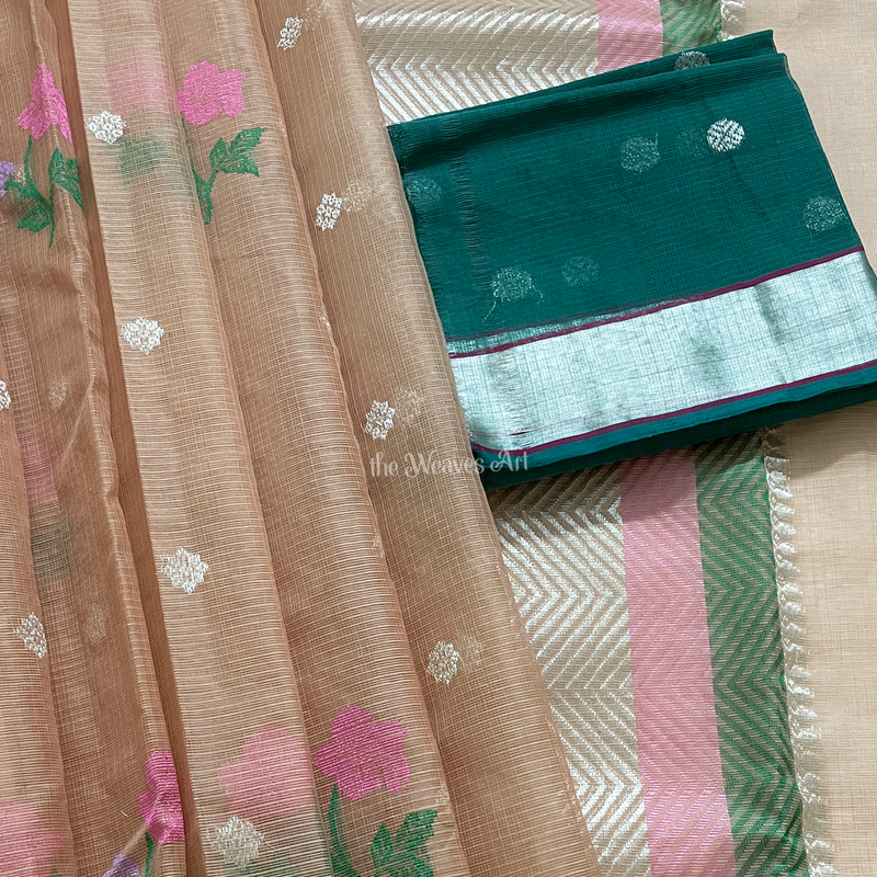 Zari Kota Doria Saree with Blouse