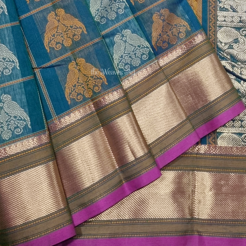 1000 Butta Retta Kili Kanchi Cotton Saree with Zari