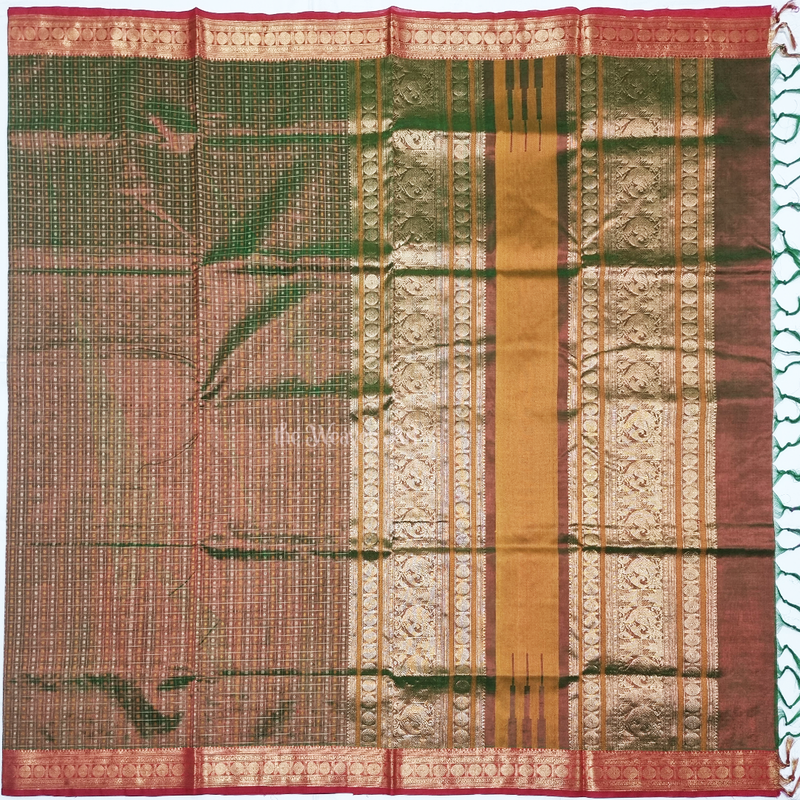 Dual Tone Kanchi Silk Cotton Saree with Zari