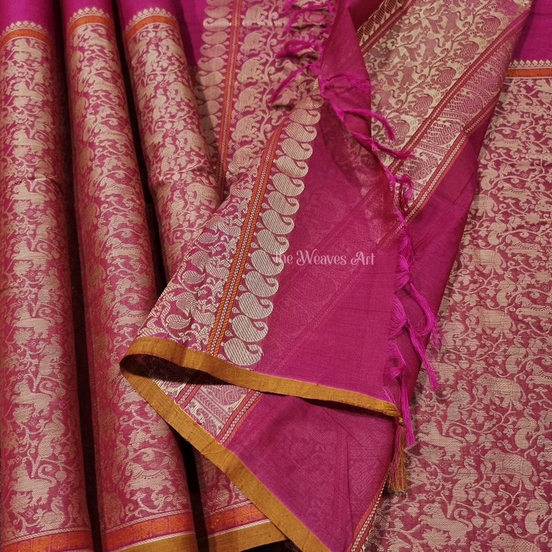 Handloom Half and Half Vanasingaram Kanchi Cotton Saree