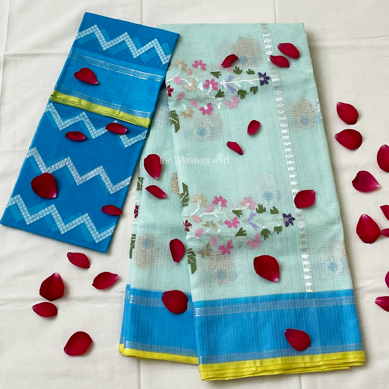 Pure Zari Kota Doria Saree