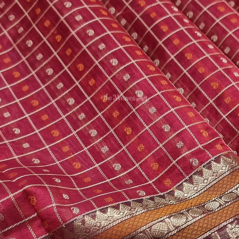 Kanchi Silk Cotton Saree with Zari