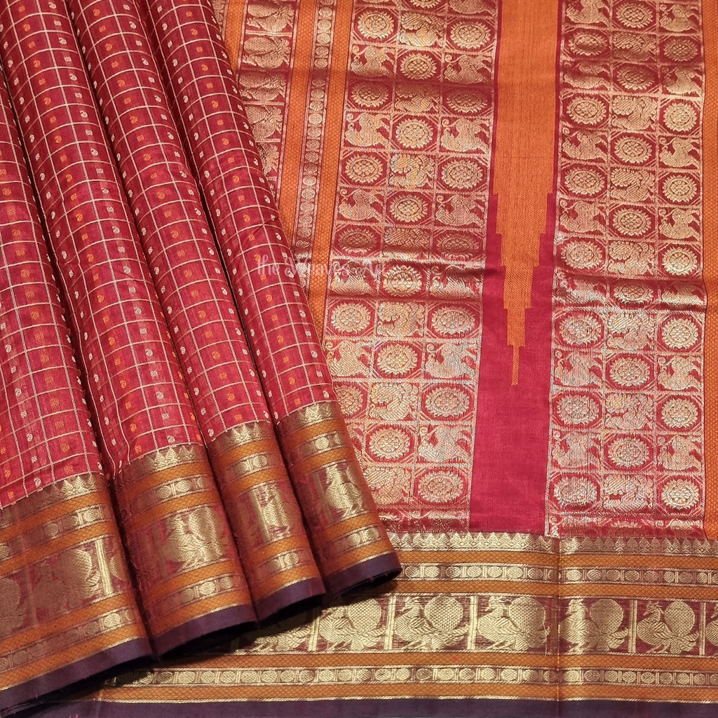 Kanchipuram Silk Cotton Saree with Zari