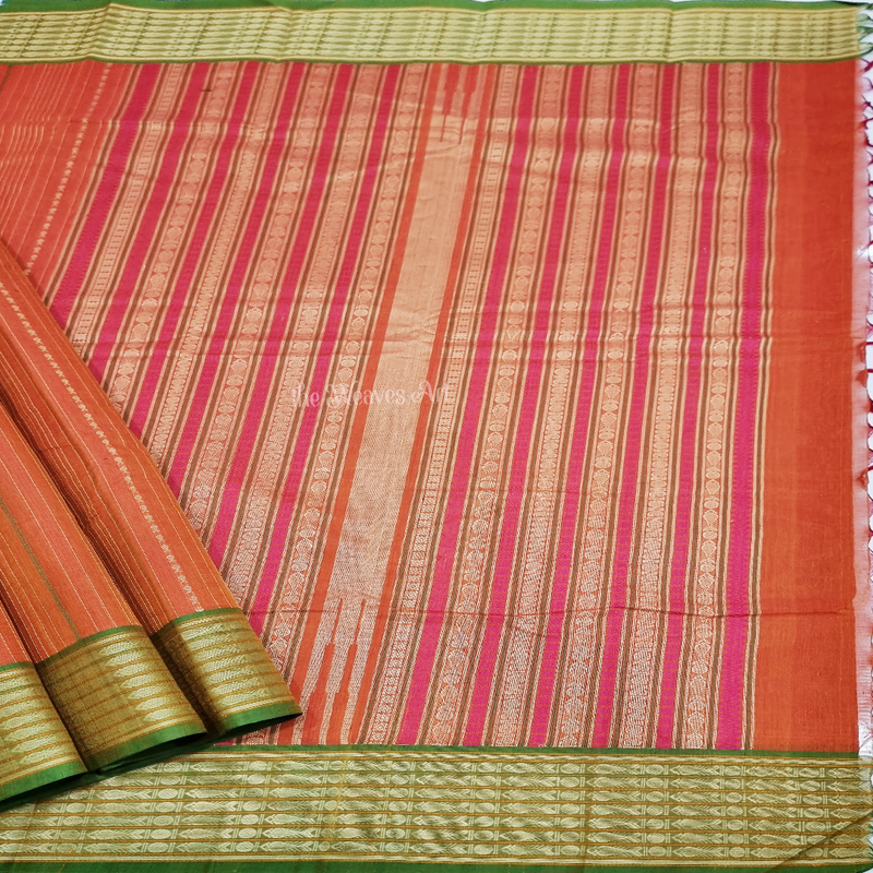 Orange Kanchi Cotton Saree