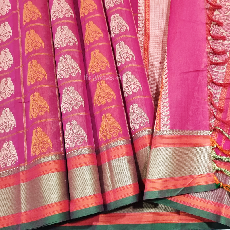 Parrots Kanchipuram Saree