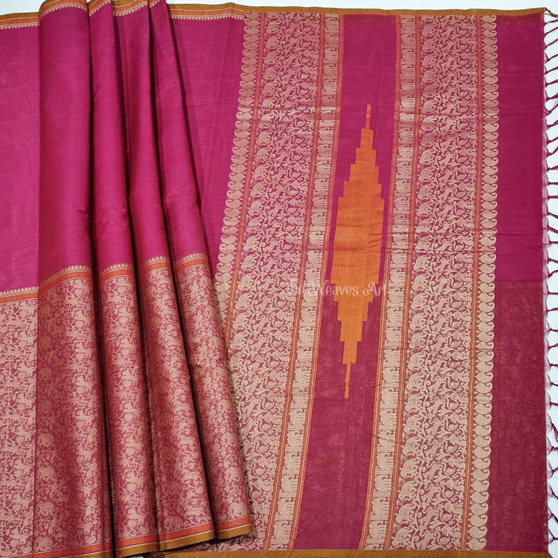 Handloom Half and Half Vanasingaram Kanchi Cotton Saree