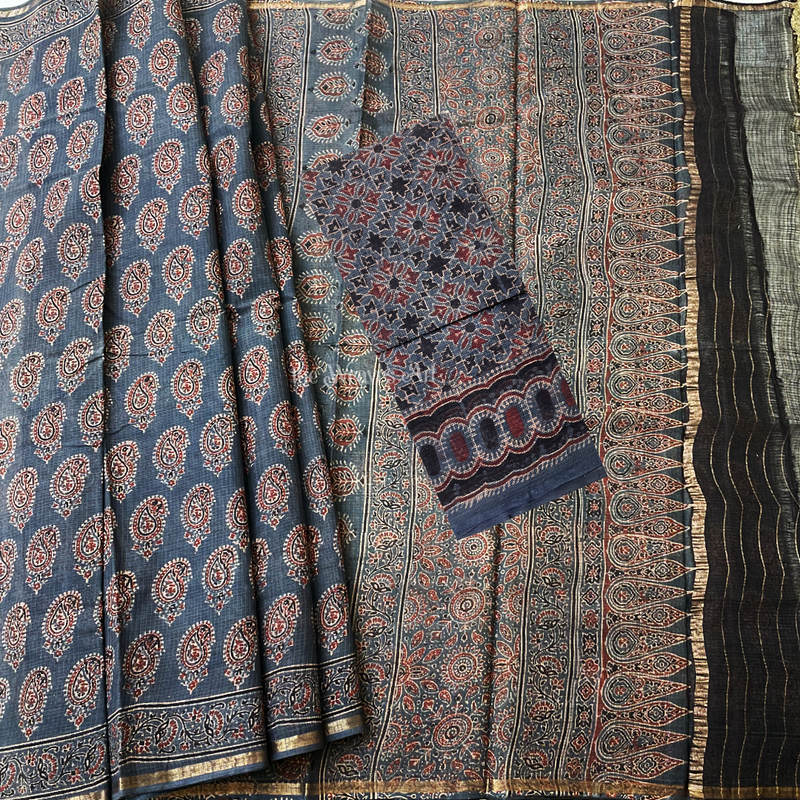 Arjakh Print Saree with Pure Zari