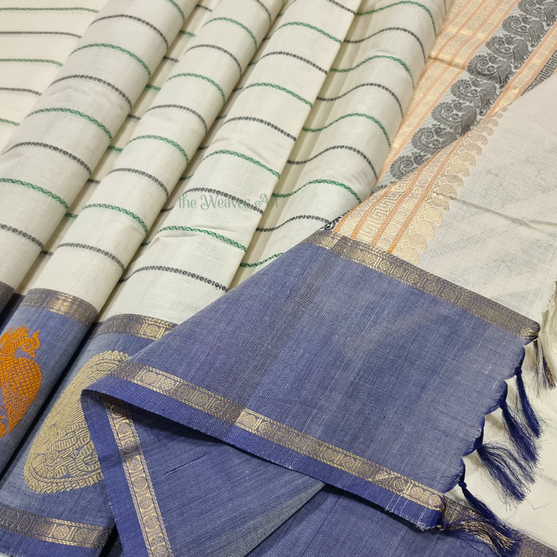 Stripes Handloom Kanchi Cotton Saree