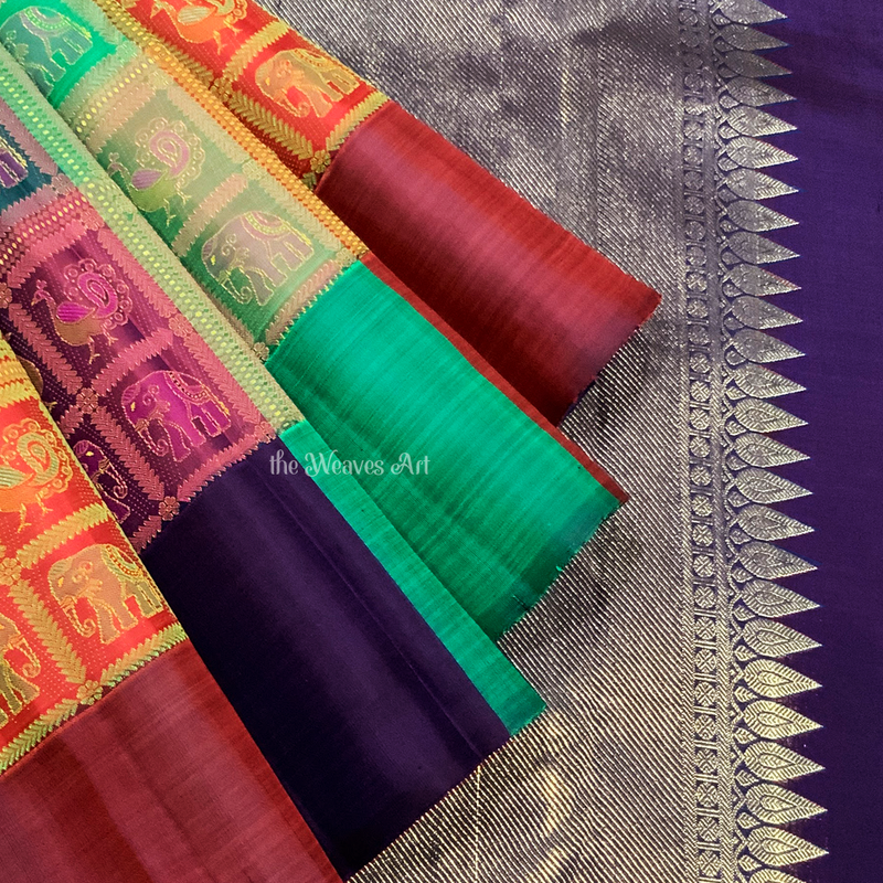 Threadwork Kanchipuram Silk Saree