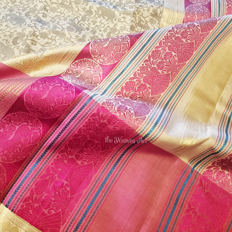 Vanya - Handloom Muppagam Vanasingaram Kanchipuram Pure Silk saree