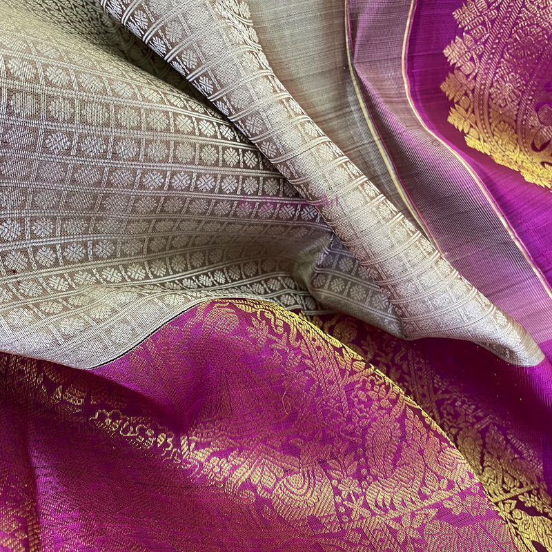 Chitramala - Half and Half handwoven Kanchipuram Silk Saree