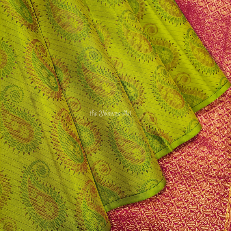 Thread Work Kanchi Pattu Saree with Silk Mark