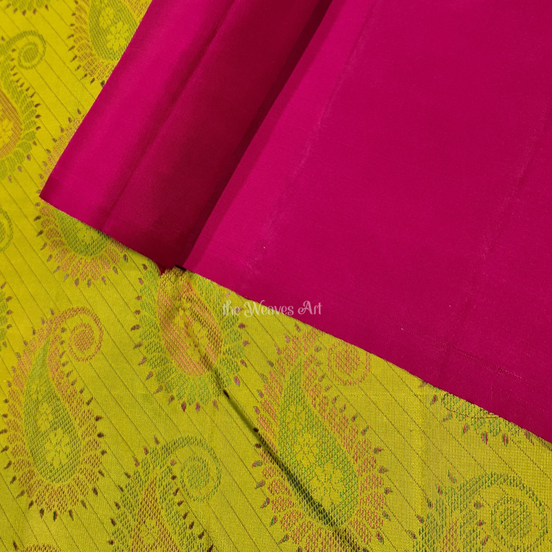 Green and Pink Combo Pattu Saree