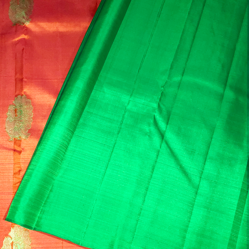 Kanchipuram Silk Saree with Green Blouse