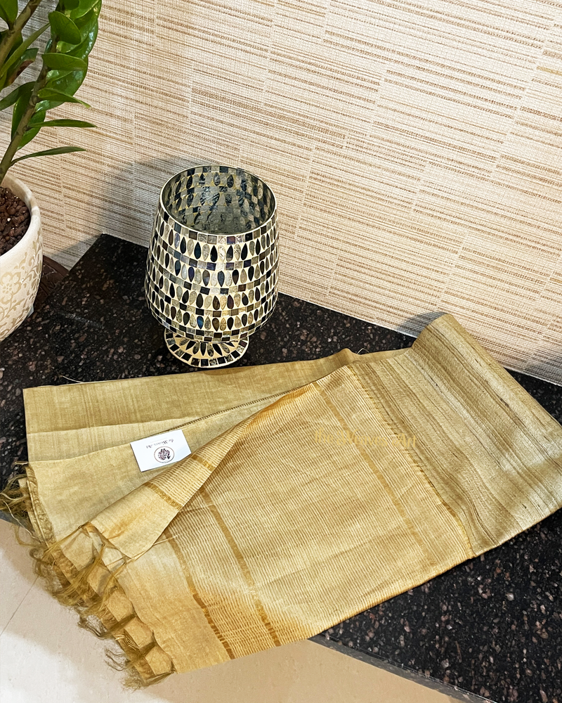 Golden Sands Color Bhagalpuri Pure Tussar Silk Saree