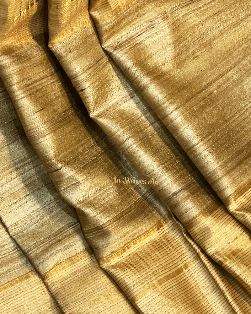 Golden Sands Color Bhagalpuri Pure Tussar Silk Saree