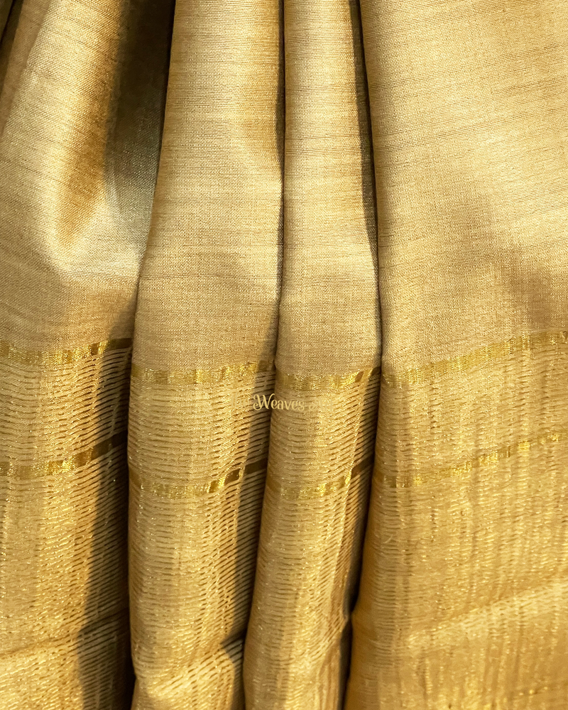 Golden Sands Color Bhagalpuri Pure Tussar Silk Saree