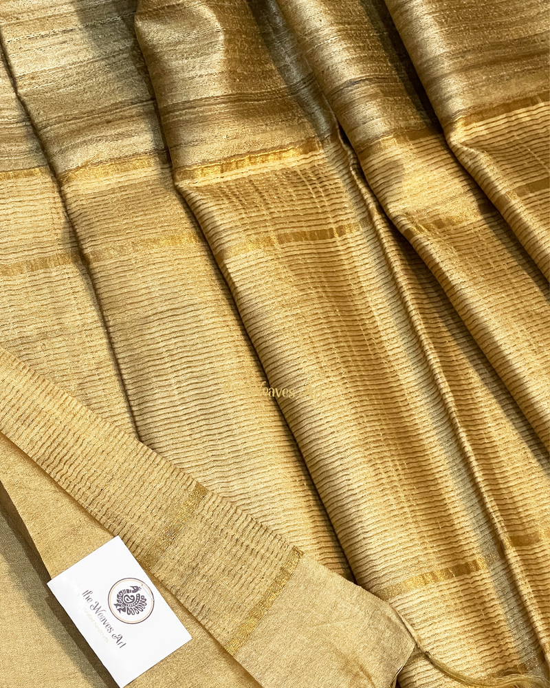 Golden Sands Color Bhagalpuri Pure Tussar Silk Saree