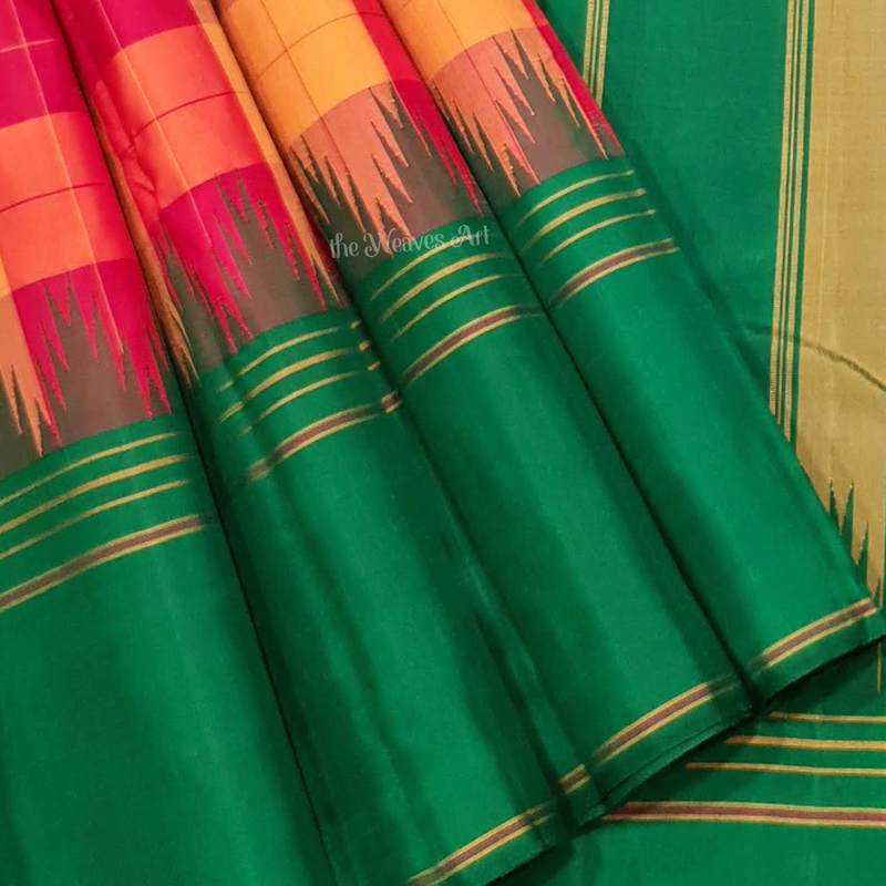 Handwoven Korvai Kanchipuram Paalum Pazhamum Silk Saree