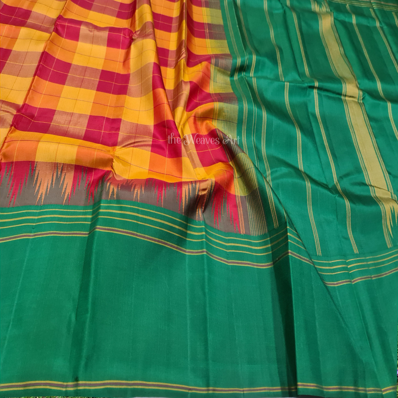 Handwoven Korvai Kanchipuram Paalum Pazhamum Silk Saree