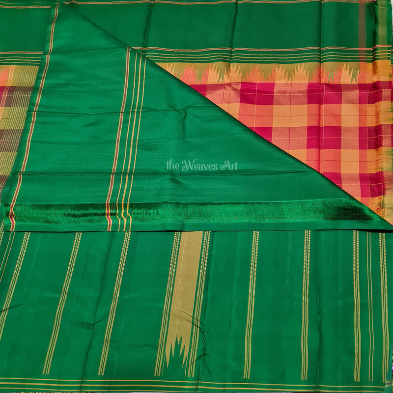 Handwoven Korvai Kanchipuram Paalum Pazhamum Silk Saree