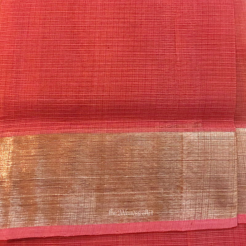 Zari Kota Saree with Red Color blouse