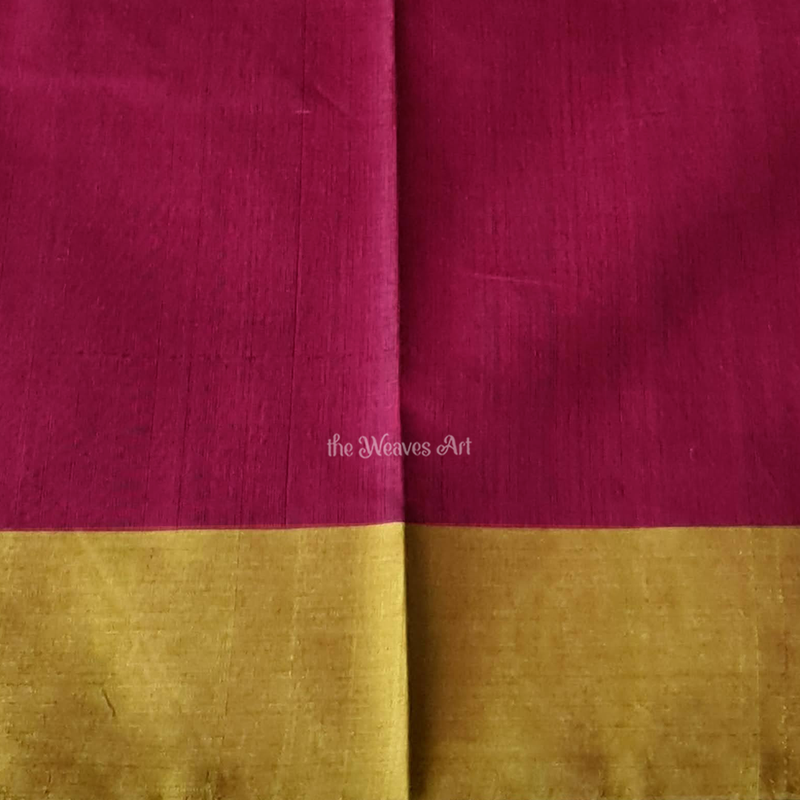 Velvet Rose Color Handloom Kanchi Cotton Butta saree