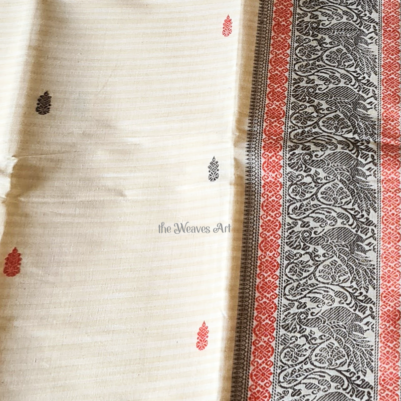Handloom Vazhaipoo Stripes Kanchi Cotton Saree