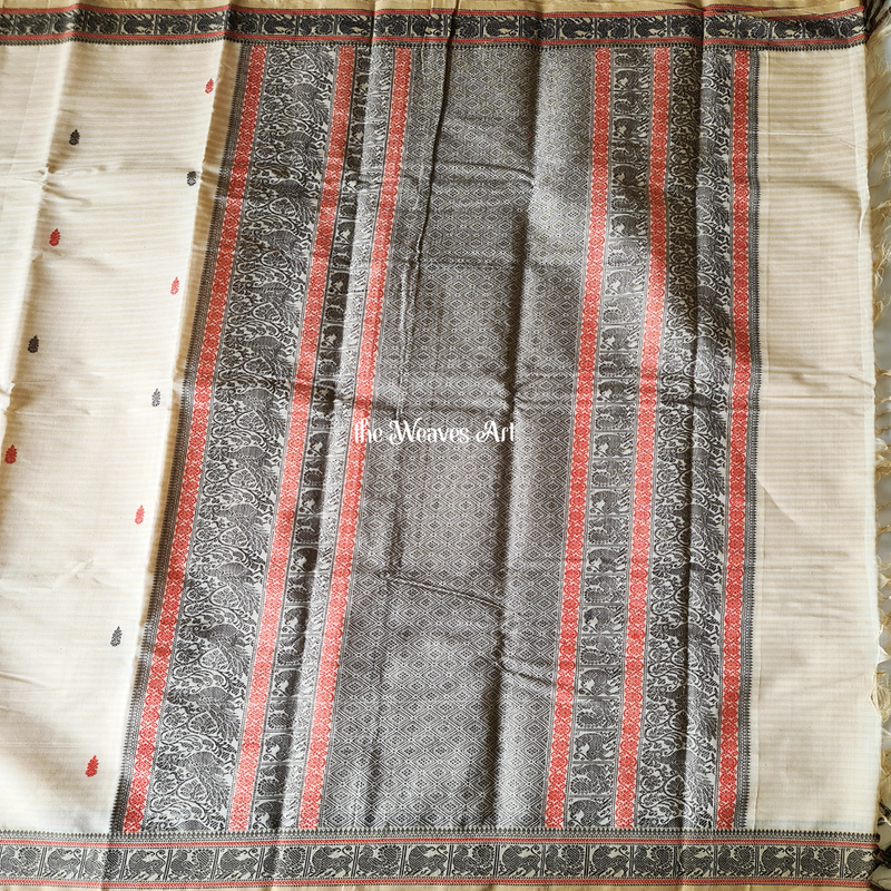 Handloom Vazhaipoo Stripes Kanchi Cotton Saree
