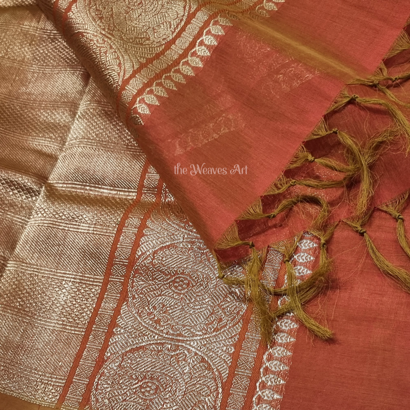 Kanchi Silk Cotton Saree with Zari